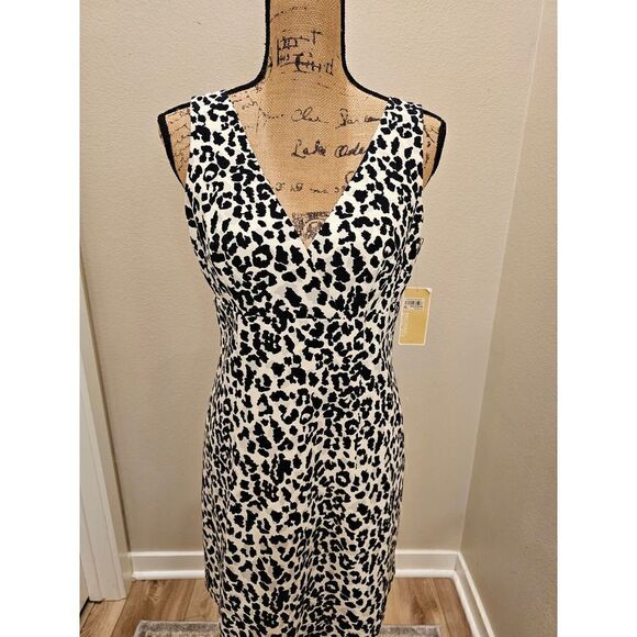 NWT Michael Kors Animal Print Sleeveless Dress Size 8 - Picture 3 of 9